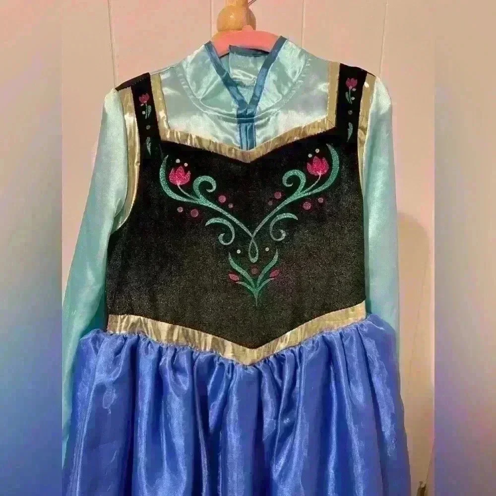 Frozen Anna Disney Princess Costume Girls 5 6 Small‎ Ana Halloween - Picture 2 of 6